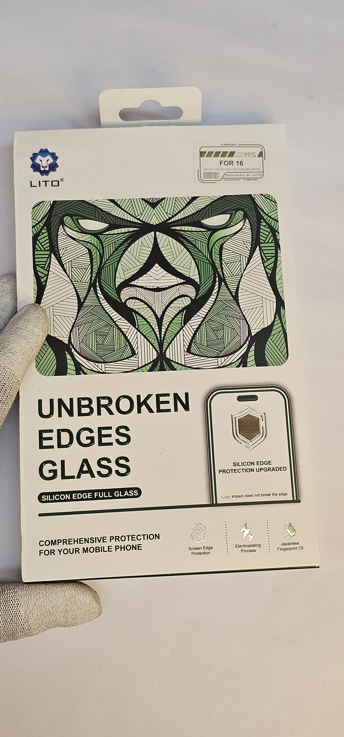 I Phone 16 LITO Silicon Edge Protection – Tempered Glass Screen Protector