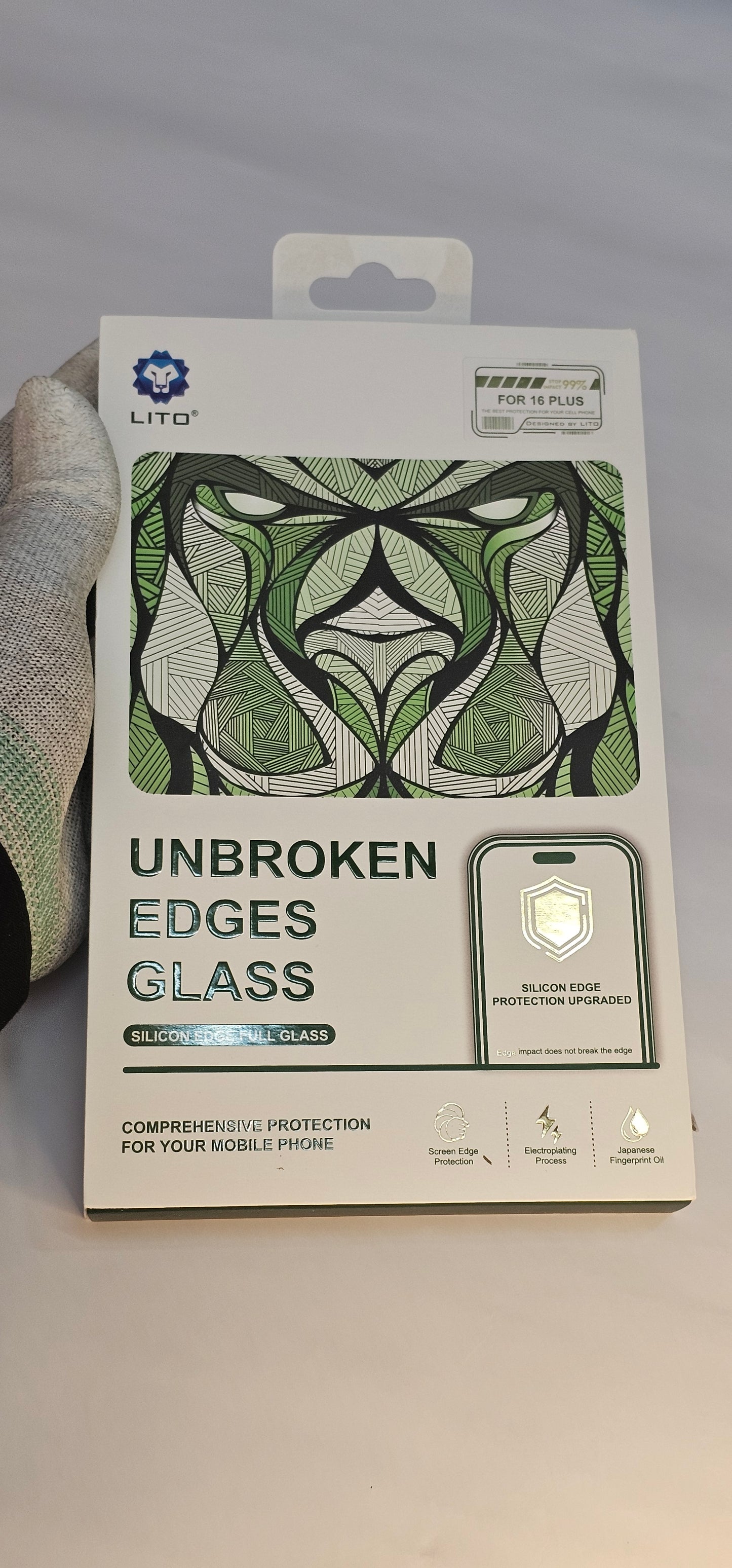 I phone 16 plus LITO Silicon Edge Protection – Tempered Glass Screen Protector