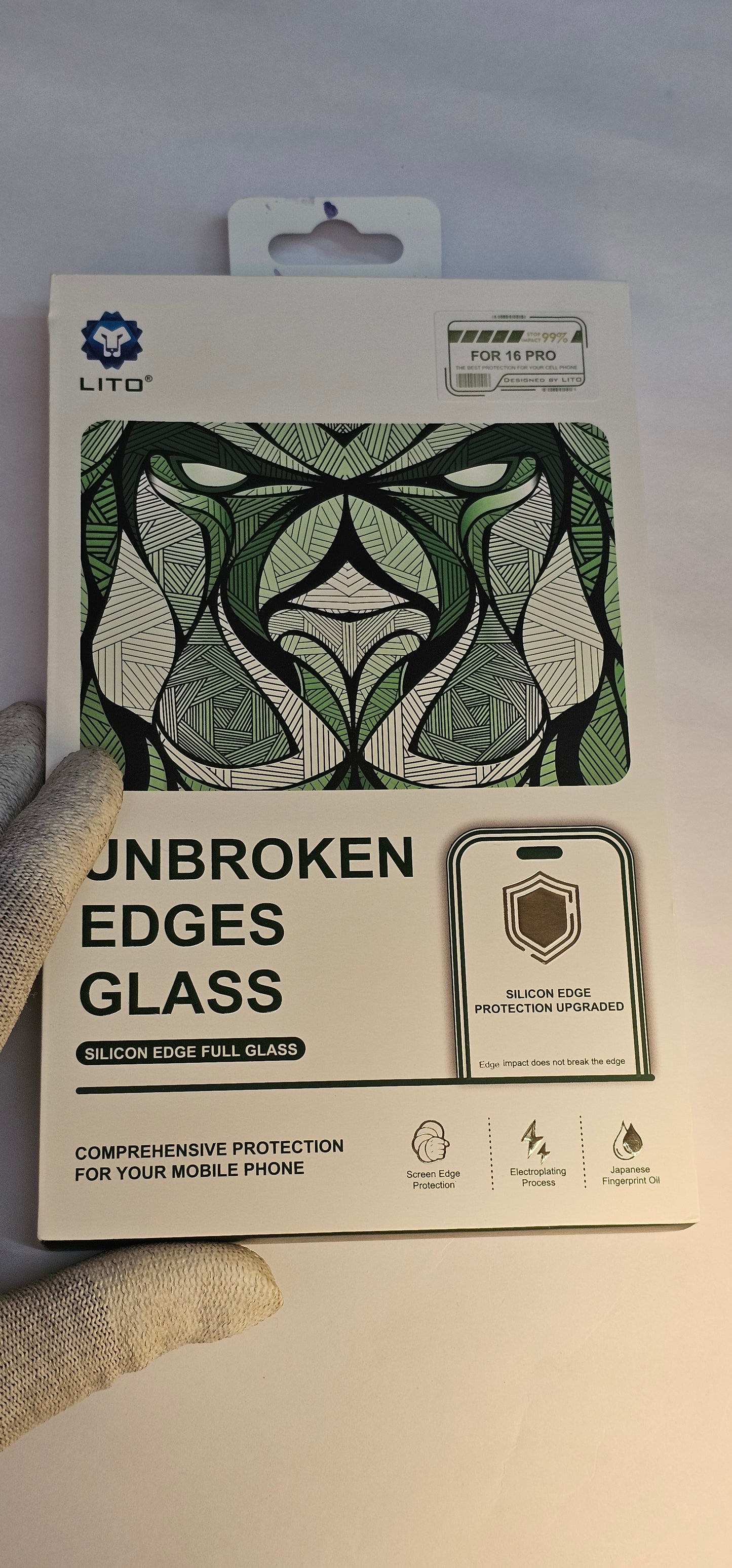 I Phone 16 Pro LITO Silicon Edge Protection – Tempered Glass Screen Protector