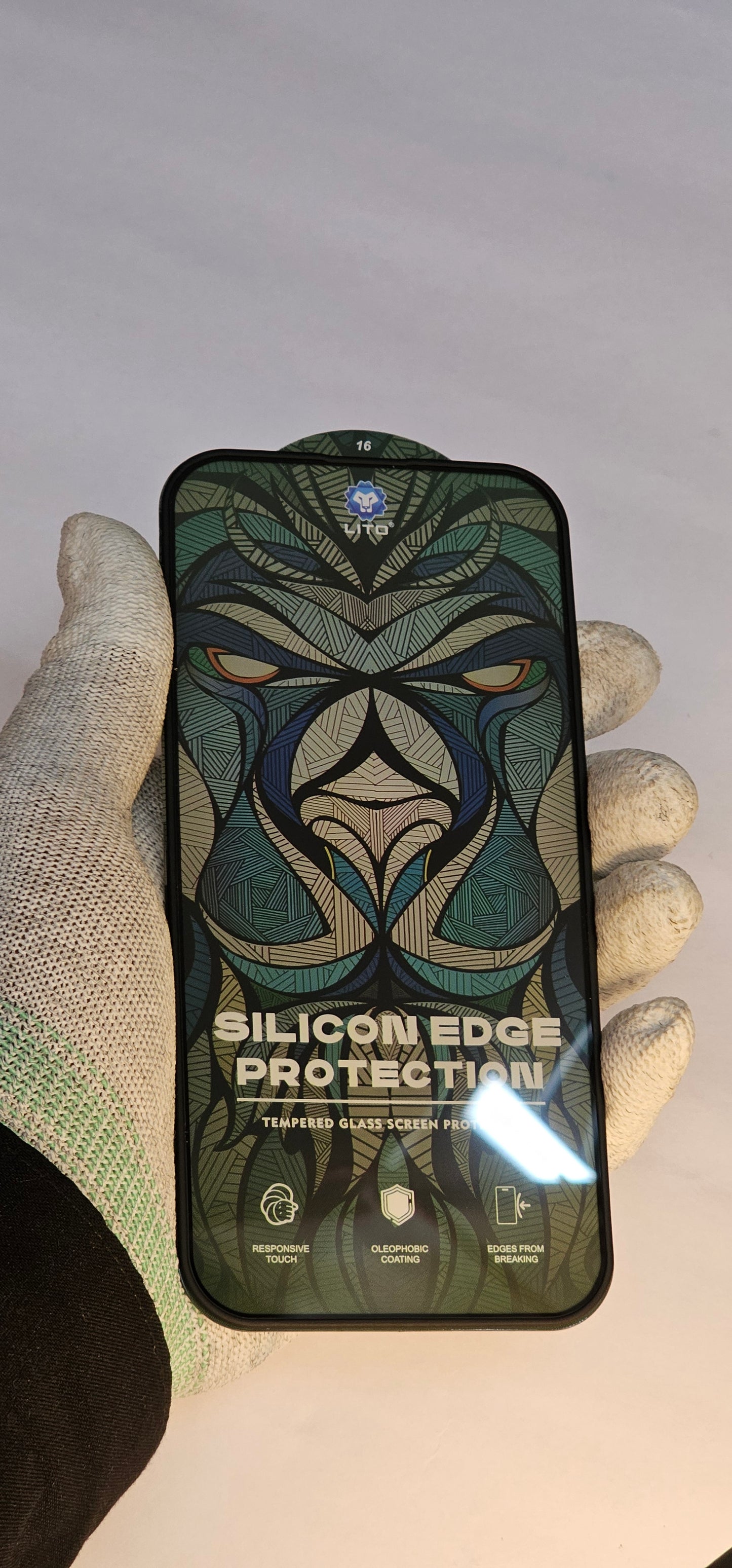 I Phone 16 LITO Silicon Edge Protection – Tempered Glass Screen Protector