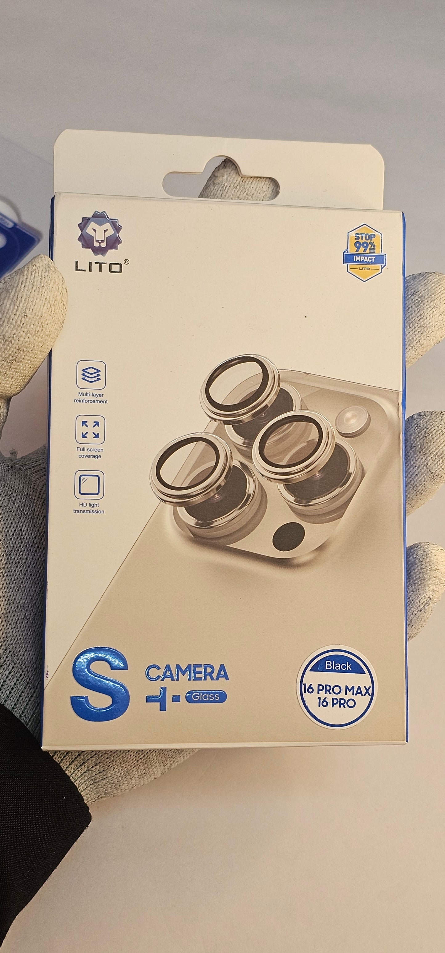 I Phone 16 Pro &16 Pro Max Black  LITO Camera Lens Protector