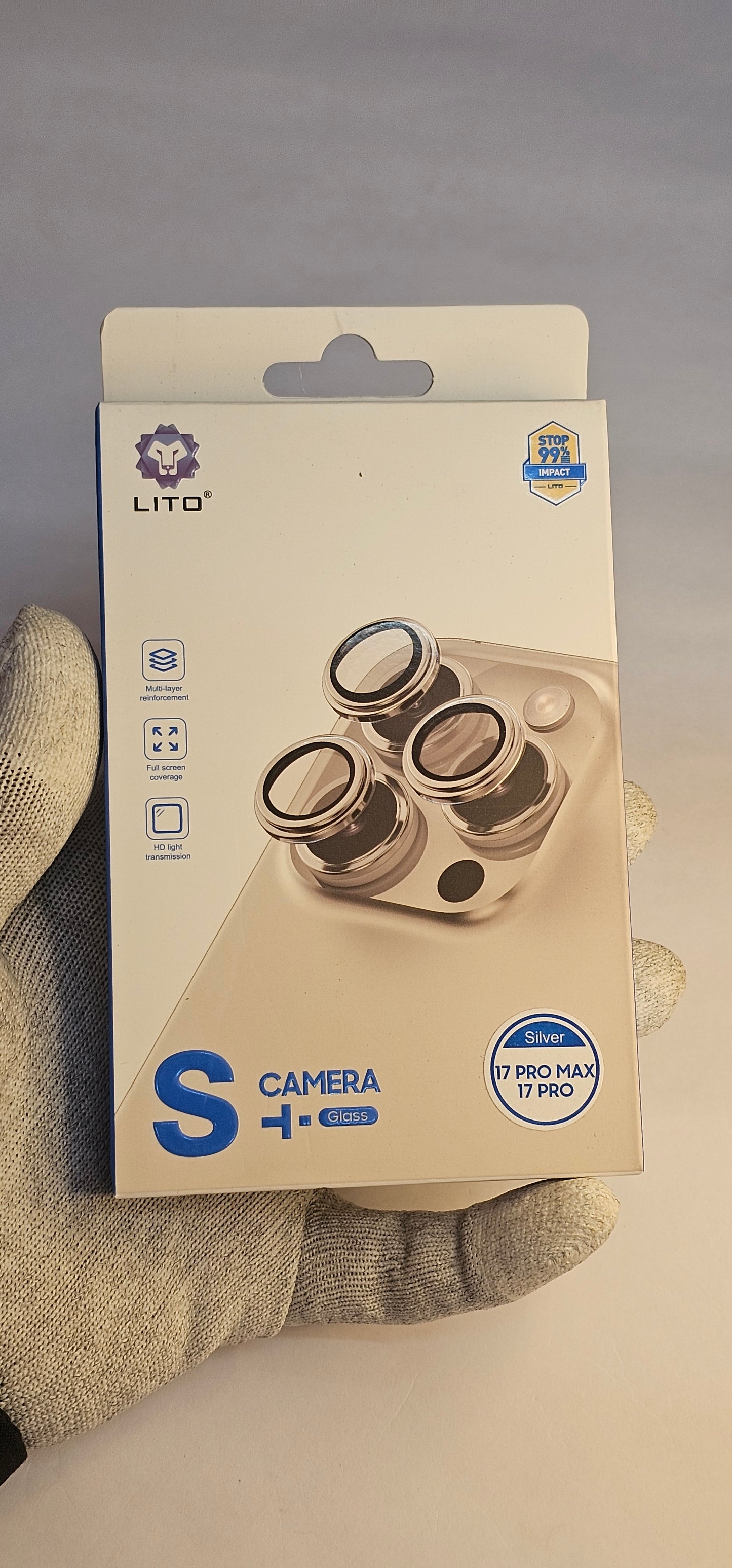 I Phone 17 pro & 17 Pro Max Silver LITO Camera Lens Protector