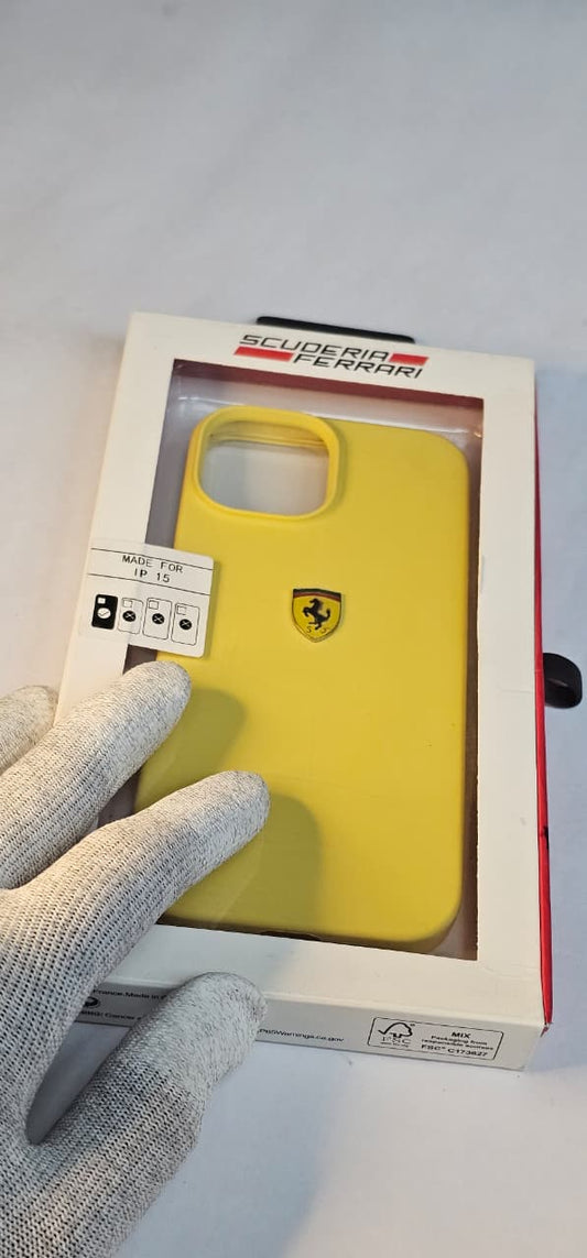 I phone 15 back ferari yellow case premium and protection