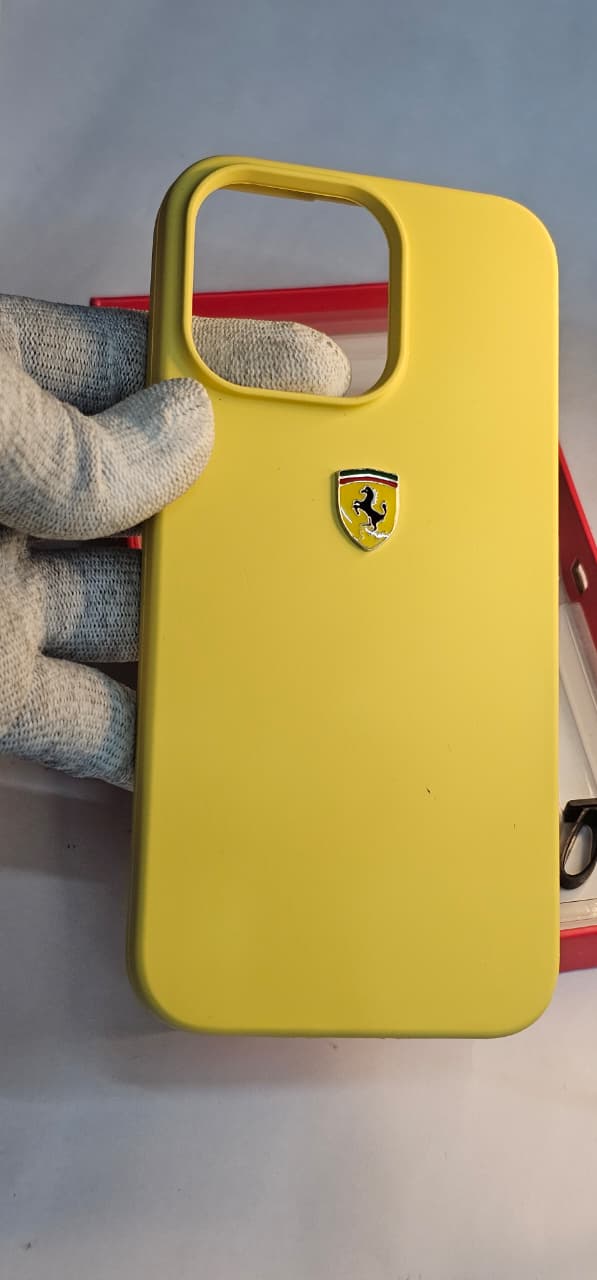 I phone 15 Pro max ferrari yellow back case premium and protection