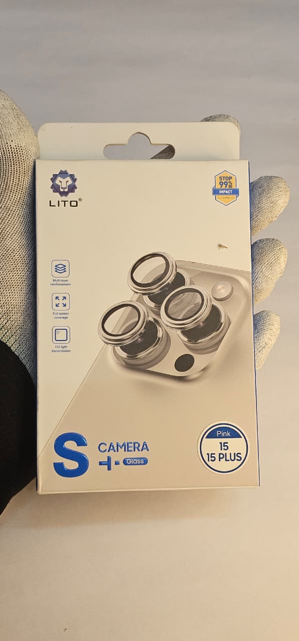 I Phone 15 15 Plus Pink LITO Camera Lens Protector