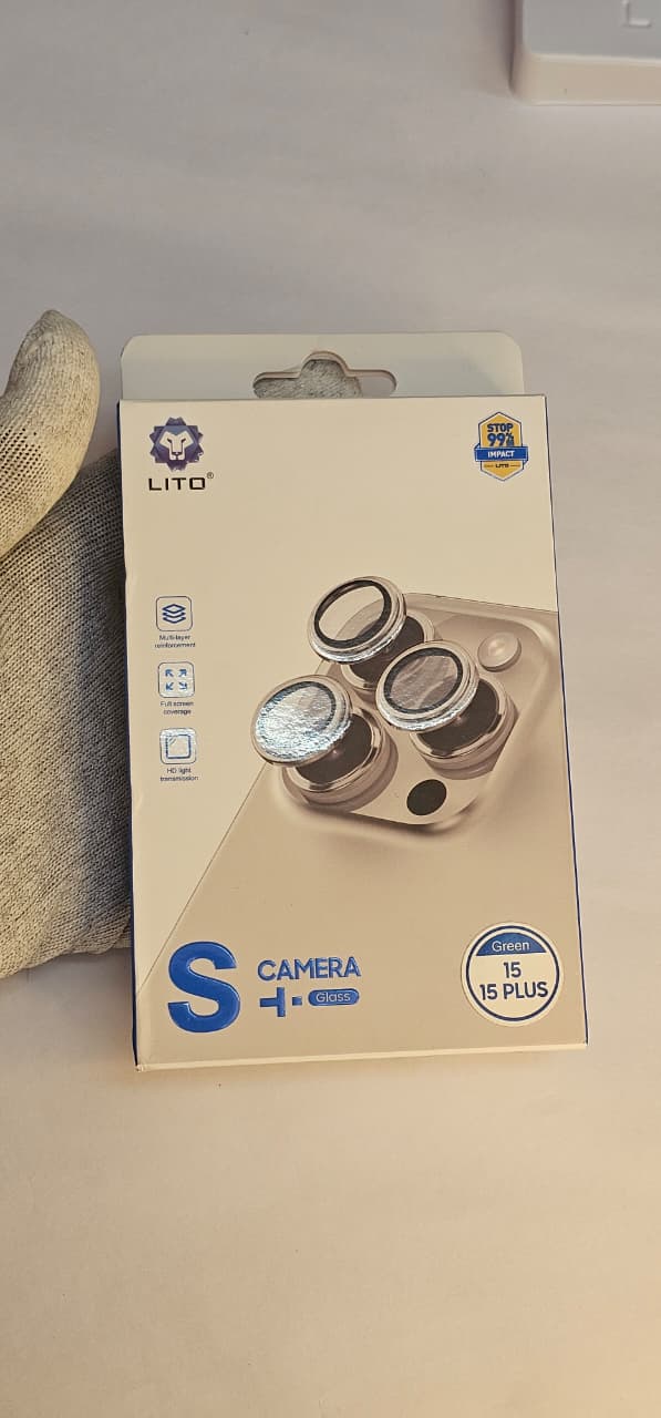 I Phone 15 15 Plus Green LITO Camera Lens Protector
