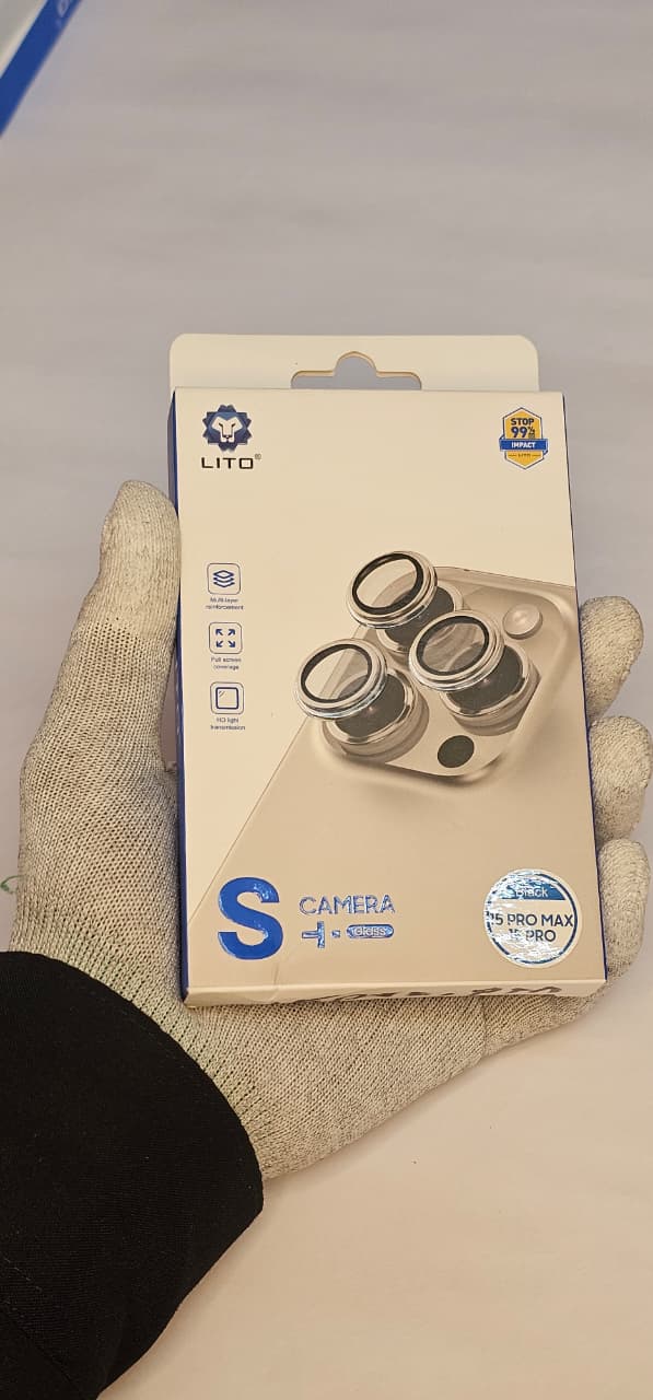 I Phone 15 Pro 15 Pro Max  Black  LITO Camera Lens Protector