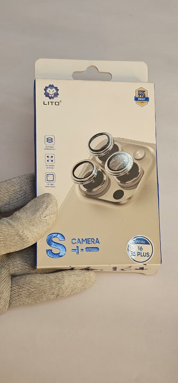 I Phone 16 16 Plus   White  LITO Camera Lens Protector